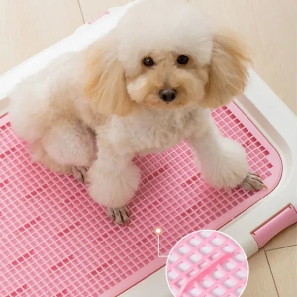 Pet dog toilet, plastic removable easy to clean without wet feet, reusable splash-proof bedpan training dog potty - Image 4
