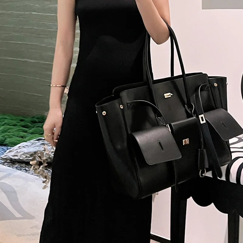 Luxury Genuine Leather Tote Bags for Women Large Capacity Travel Shoulder Bag Designer Handbags Ladies Shopping Purse - Image 4