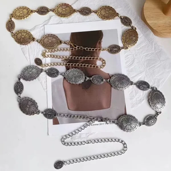 Belt for women 2024 new item, niche design, decorative waist chain, versatile retro matching, dress, jeans, belt - Image 2
