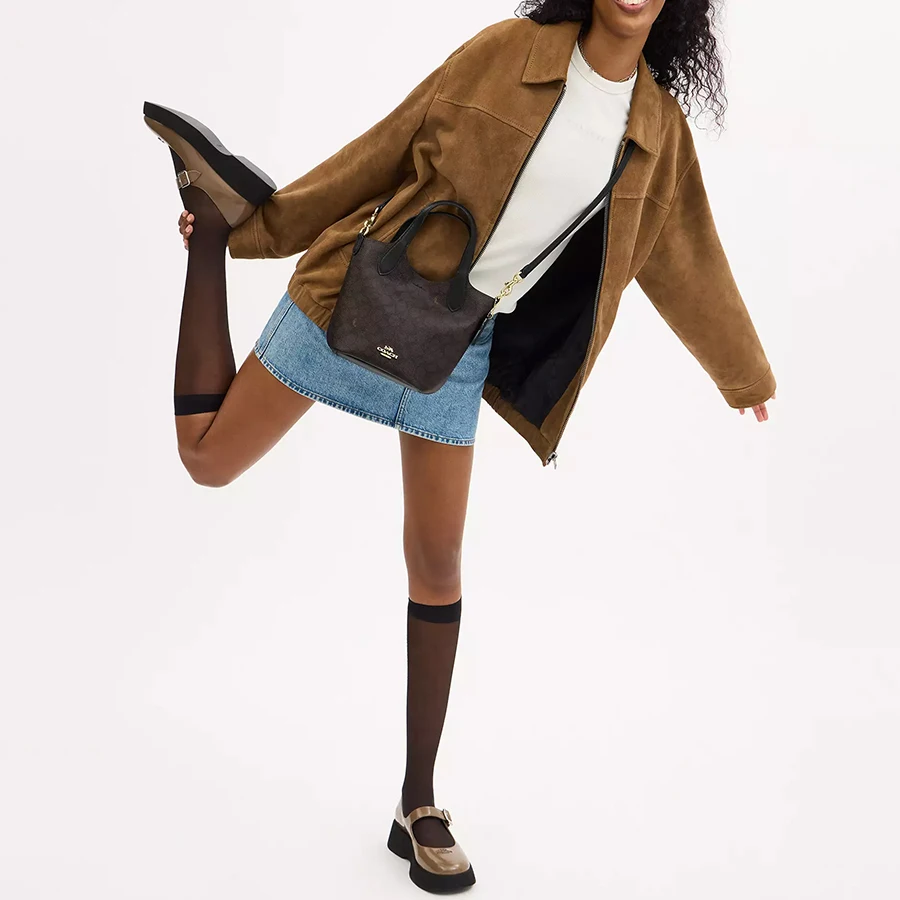 Coach Hanna Bucket Bag In Signature Canvas Crossbody Bags For Women Ladies Handbag Casual Purses - Image 6