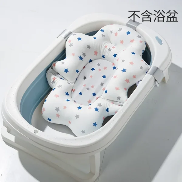 Baby Bath Seat Support Mat Newborn bath Tub Seat Baby Bath Tub Nonslip Pad Safety Bath Support Soft Cushion Mat Pillow 54x41cm - Image 2