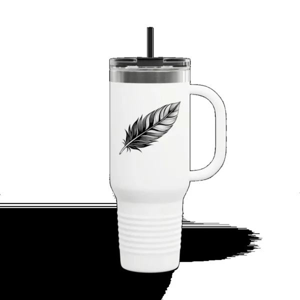 Tumbler for New York Commuters Stainless Steel Feather Insulated Travel Mug - Image 3