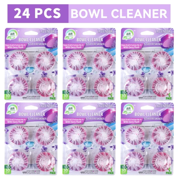 Air Fusion Automatic Toilet Bowl Cleaner Tablets 24 Pc 6 Pack Lavender Scent Slow-Releasing Toilet Tank Cleaners Lavender - Image 2