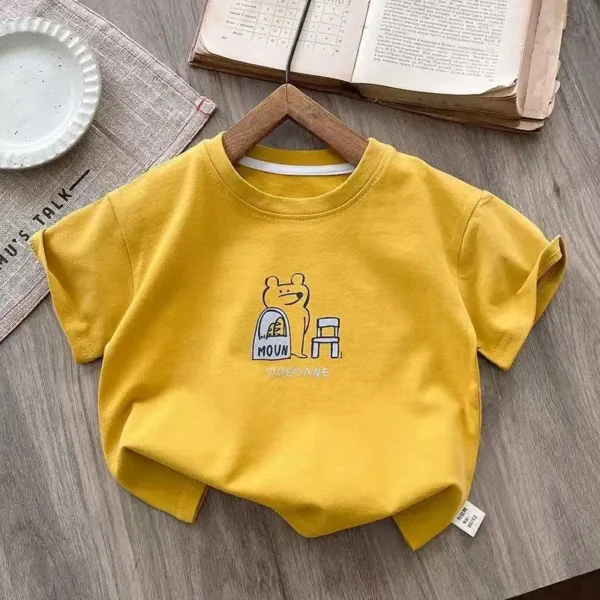 New Cartoon T-shirt For Boys Baby Print T-shirt Fashionable Casual Loose Sports T-shirt Children's Summer Short Sleeved Top - Image 5