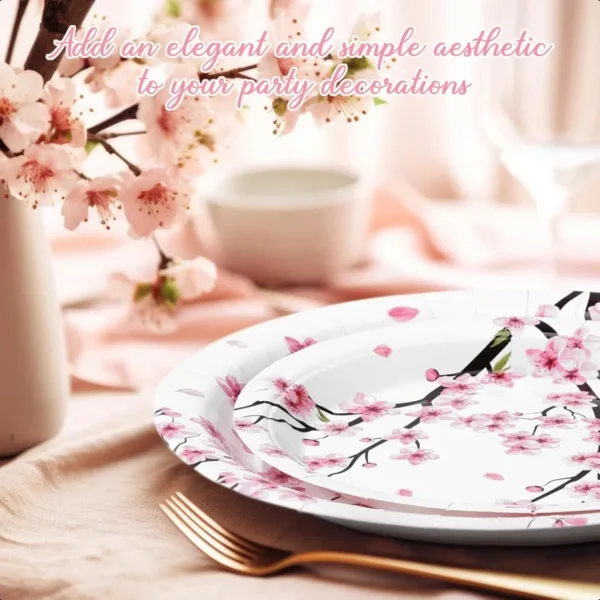 100 Pack Wild Floral Paper Plates Flower Dinner Decoration 9" and 7" Disposable Watercolor Dessert Plates for Wedding Birthday - Image 5