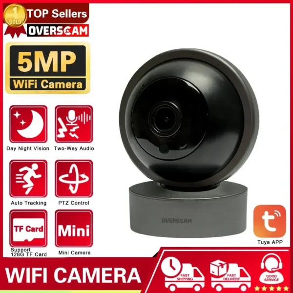 5MP HD Tuya Wifi IP PTZ security Camera Indoor Baby Monitor Two Way Audio Auto tracking  Night Vision P2P Home IP PTZ Cameras - Image 8
