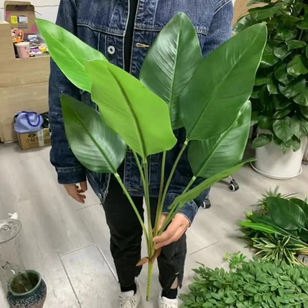 New Artificial Plantain Leaf Long Branch Fake Plants for DIY Party Wedding Room Decor Simulated Plants for Outdoor Decoration - Image 4