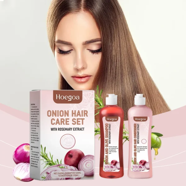 Rosemary Onion Shampoo and Conditioner Sets Anti Hair Loss Improve Rough Frizz Prevent Breakage Repair Damaged Hair Care Product - Image 3