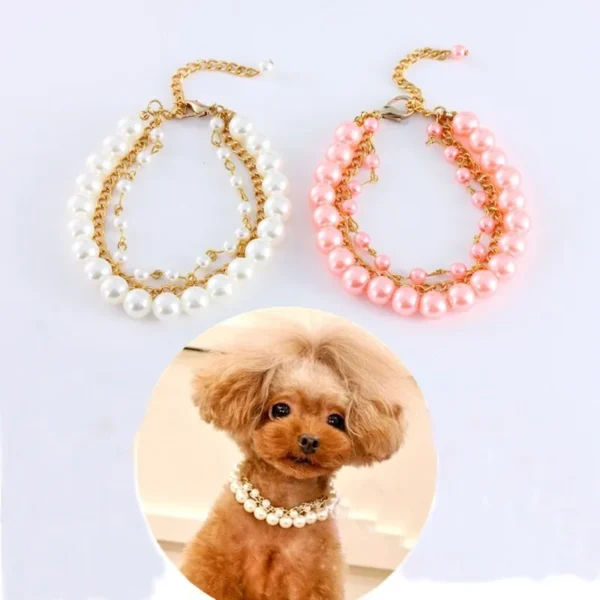 Exquisite pearl pet necklace suitable for cats and dogs