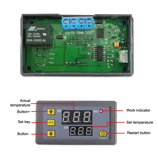 W3230 Mini Digital Temperature Controller 12V 24V 220V Thermostat Regulator Heating Cooling Control Thermoregulator With Sensor - Image 5