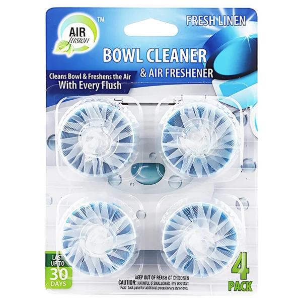 Air Fusion Automatic Toilet Bowl Cleaner Tablets 24 pc 6 Pack  Linen Scent Slow-Releasing Toilet Tank Cleaners Line - Image 4