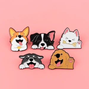 Cute Pet Dog Jewelry Pins for Backpacks Lapel Enamel Pins and Brooches for Woman Men Bags Badge Friend Kids for Gifts