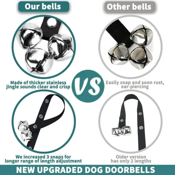 Dog Doorbells Premium Training Potty Great Adjustable Dog Door Bell for Potty Training Puppy Easy Way Extra Large Loud DoorBells - Image 4