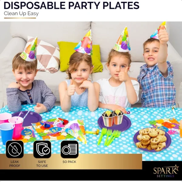 Paper Dinner Plates Purple 8 1 2 Inches Paper Plates Disposable Strong and Sturdy Disposable Plates for Party Dinner Holiday Pi - Image 6