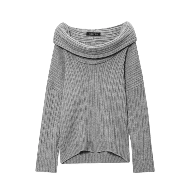Women's Sweater 2025 New Fashion Summer Slouchy Off-the-shoulder Knit Sweater for Women Casual Chic Ladies Knit Sweater - Image 2
