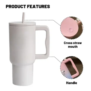 18oz Vacuum Insulated Water Bottle With straw, Stainless Steel Tumbler, Flask with one - touch opening and leak-proof lids, Cold