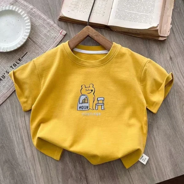 New Cartoon T-shirt For Boys Baby Print T-shirt Fashionable Casual Loose Sports T-shirt Children's Summer Short Sleeved Top - Image 3