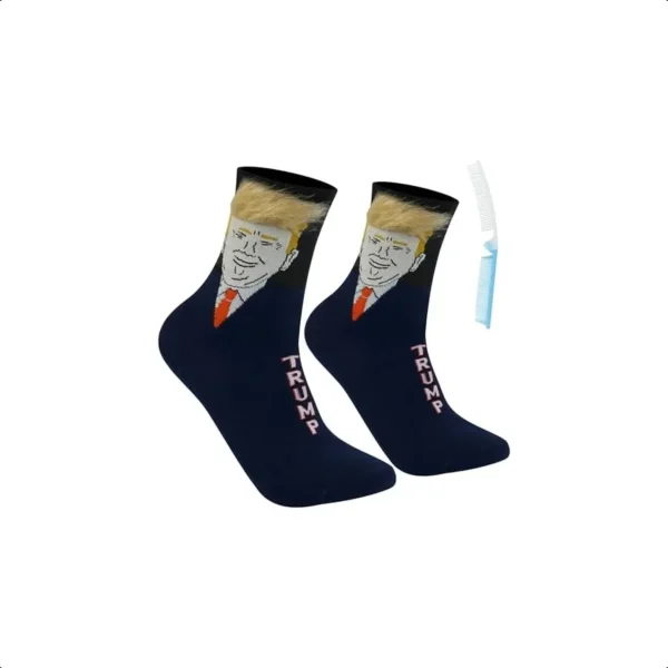 Trump Socks with Hair Funny Trump 2024 Socks Unisex 1 Pair American Themed Gift
