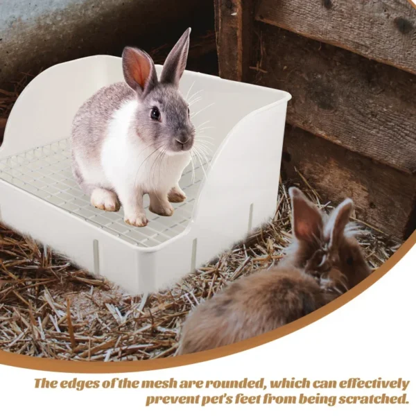 Rabbit Potty Pet Bedpan Bunny Cage Toilet Large Washable Dog Pee Pads Plastic for Rabbit - Image 2