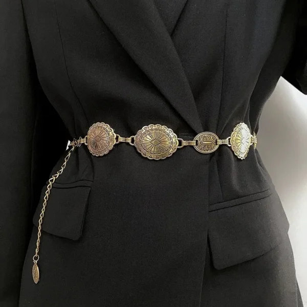 Belt for women 2024 new item, niche design, decorative waist chain, versatile retro matching, dress, jeans, belt - Image 3