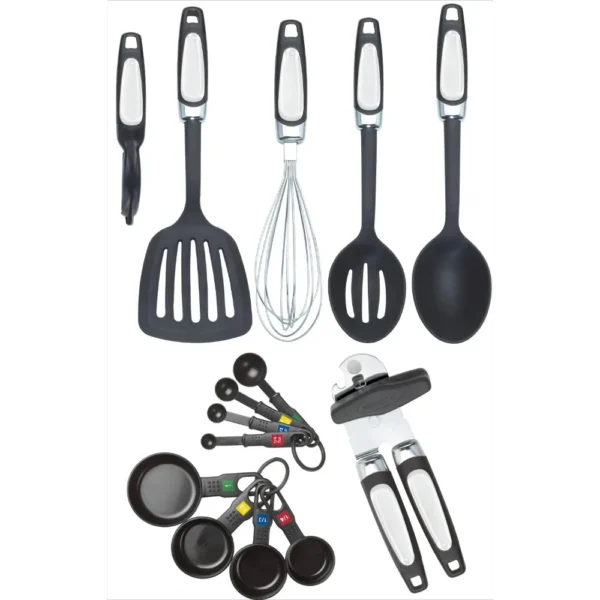 Professional 14-Piece Kitchen Tools and Gadgets Kitchen Utensil Set (Black) - Image 3