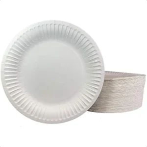 The Heavy Weight Standard 9Inch Grease Resistant Paper Plates coated White 125 Plates