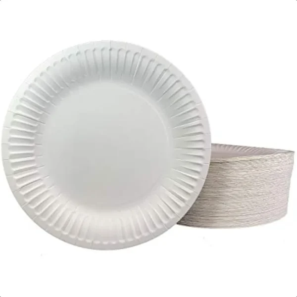 The Heavy Weight Standard 9Inch Grease Resistant Paper Plates coated White 125 Plates