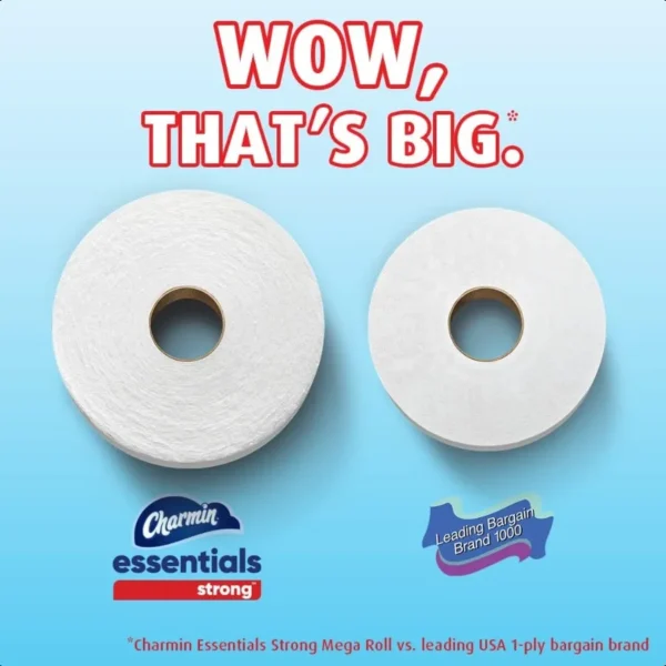 Essentials Strong Toilet Paper 9 Mega Rolls = 36 Regular Rolls - Image 5