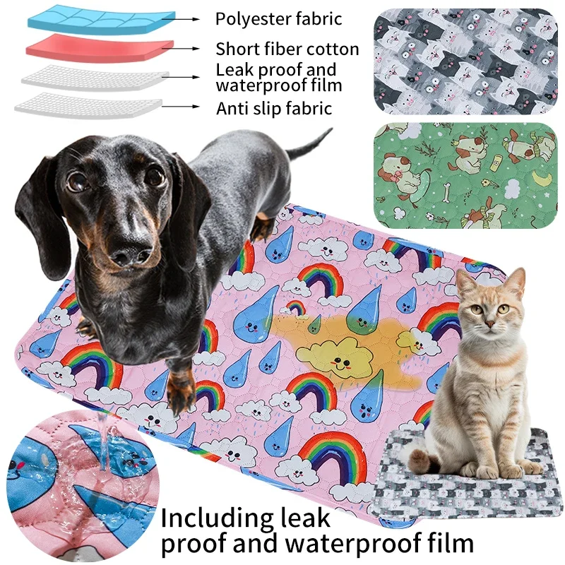 Washable Pet Dog Pee Pad Reusable Absorbent Diaper Mat Puppy Training Pad Pets Bed Urine Mat for Pet Car Seat Protect Cover - Image 2