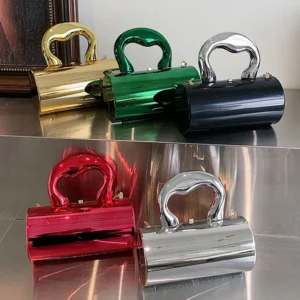 Women's Handbag Bags For Women 2024 Party Clutches Fashion Cylinder Mini Evening Purse Crossbody Shoulder Bag Gold Box Clutch