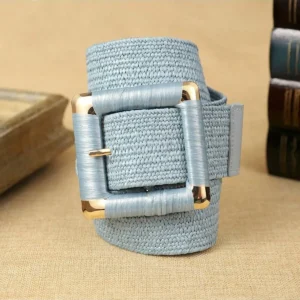 1 piece of women's blue braided belt, bohemian style, shopping go-ahead, party wear, trendy belt, suitable for everyday wear