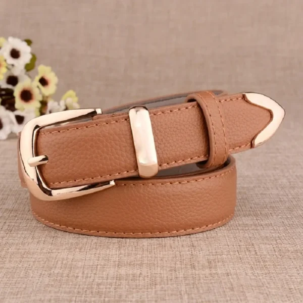 Women's Trousers Belt  Leather Trend White Belt Fashion High Quality Trouser Belts Solid Vintage Pin Buckle Ladies Strap LB2146- - Image 5