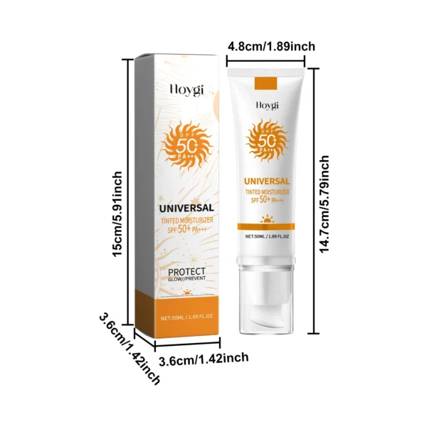 Hoygi Face Sunscreen Foundation Cream Outdoor Protects Face Sunblock Moisturizing Glowing Repair Damaged Skin Spf50+ Cream - Image 6