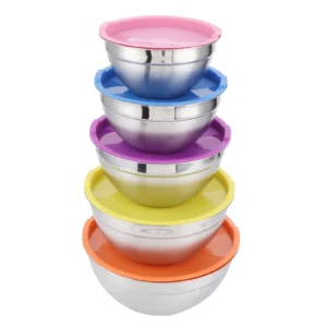Food Storage Bowl 5pcs/set Stainless Steel Mixing Bowl Food Storage Preservation Box with Lids Cookware for Home Kitchen