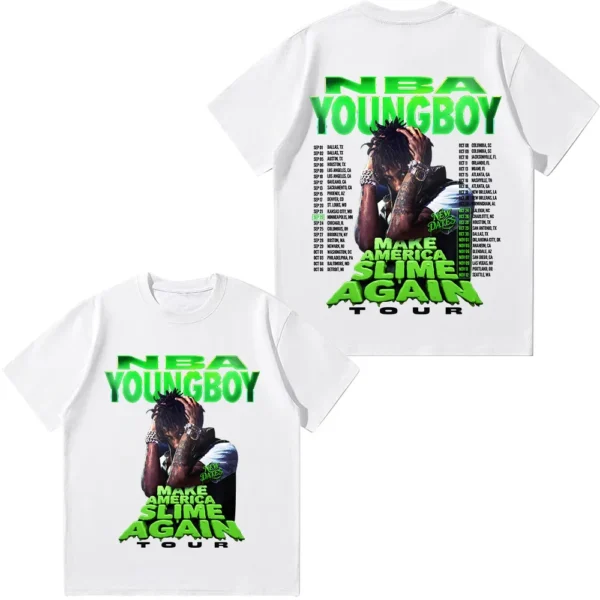 YoungBoy Never Broke Again 2025 Tour T-shirts 2025 Hip Hop Vintage Top Oversized Streetwear Women Men High Quality Cotton Tshirt - Image 4