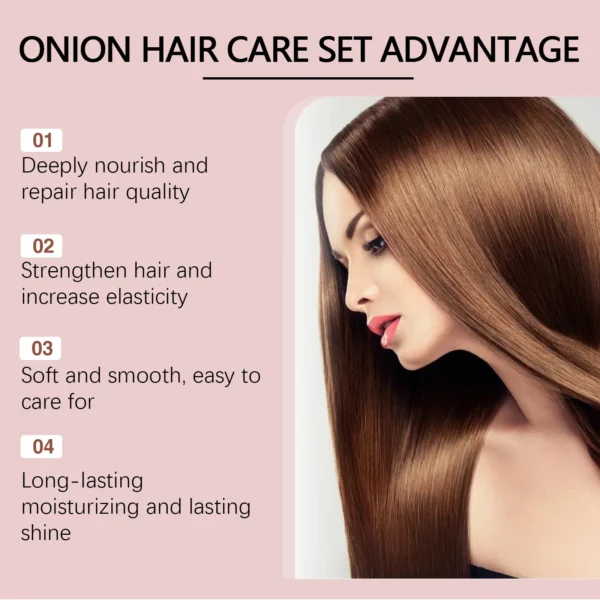Rosemary Onion Shampoo and Conditioner Sets Anti Hair Loss Improve Rough Frizz Prevent Breakage Repair Damaged Hair Care Product - Image 5
