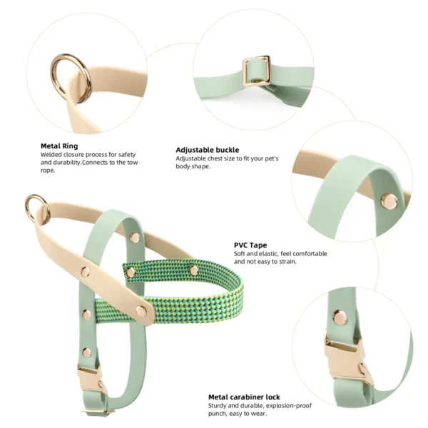 Medium and Small Dogs Harnesses No Pull Breathable Pet Harness Leash Set French Bulldog Chihuahua Poodle Adjustable Chest Vest - Image 3