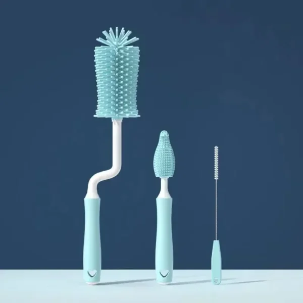 Silicone Bottle Cleaning Brush Baby Pacifier Straw Scrubber Small Brush 360 Degree Glass Cup Washing Kitchen Cleaning Tool Set - Image 4