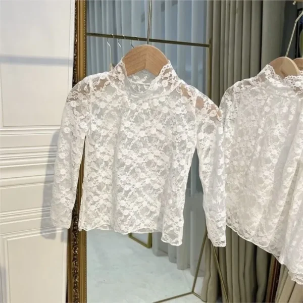 Baby Girl Princess Lace Shirt Infant Toddler Child Tshirt Long Sleeve Girl Blouses Top Spring Autumn Summer Baby Clothes 1-7Y - Image 6