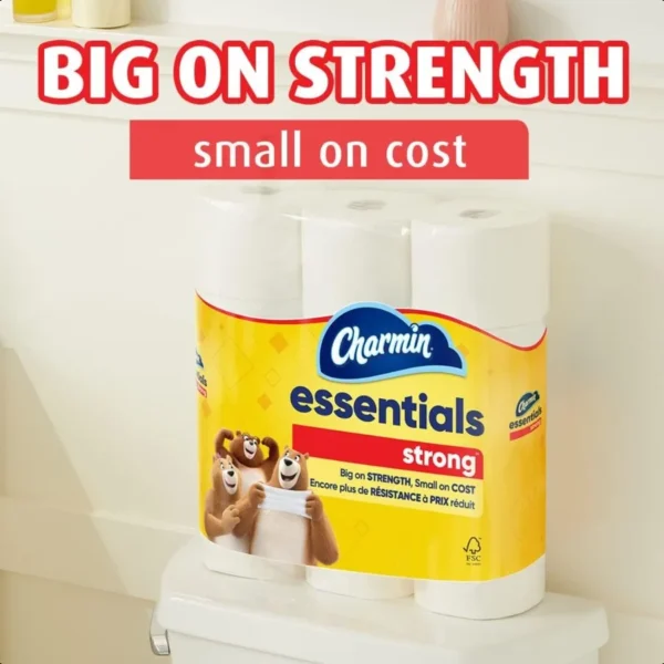 Essentials Strong Toilet Paper 9 Mega Rolls = 36 Regular Rolls - Image 2