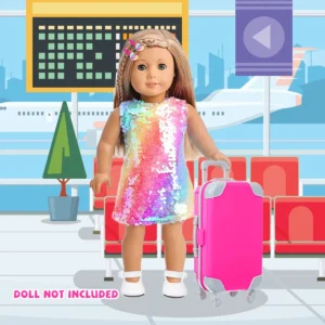 18Inch Doll Clothes Colorful Dress Lovely Travel Suitcase American Girl Doll Summer Outfit Hoodie Baby Toys Wear Girl's Gifts