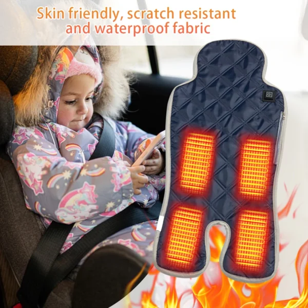 Stroller Heated Chair Pad 3 Temperature Levels Baby Car Seat Heating Pad Waterproof Baby Car Warm Cushion for Baby High Chair - Image 4