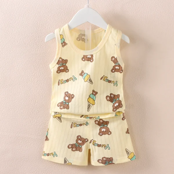 Children's Clothing Print Sleeveless Tops Shorts Cute Breathable Kids Summer Vest Shorts Set Tank Top for Baby Clothing Children - Image 8