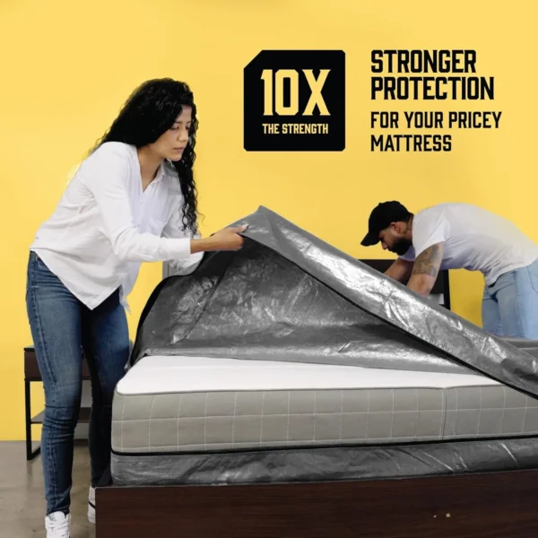 Mattress Bags for Moving with 8 Handles - King Size - Extra-Thick Mattress Bag for Moving - Reusable Mattress Storage Bag - Image 2