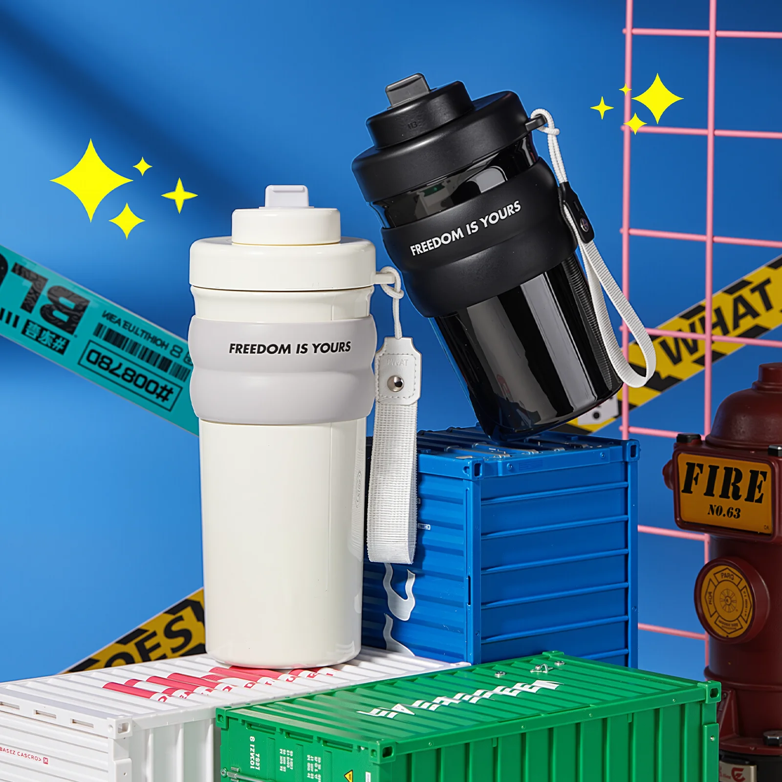 17oz Insulated Stainless Steel Tumbler, Vacuum Sealed Travel Coffee Mug,Reusable Thermal Cup With Lid & Paracord Handle,Leak Pro