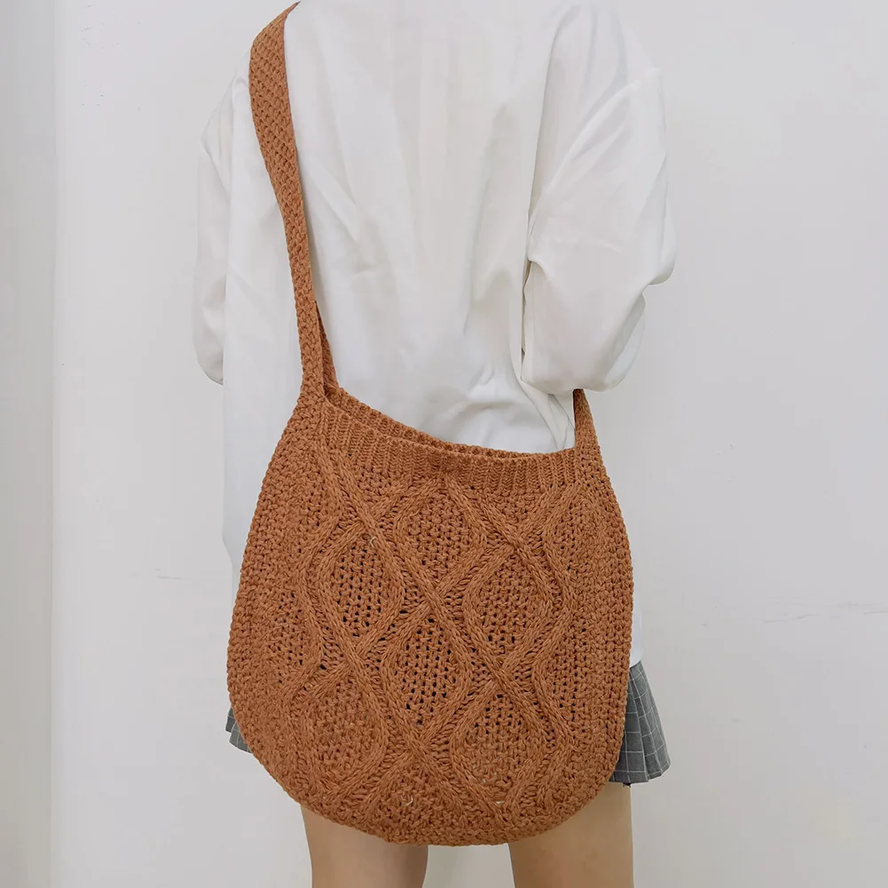 Fashion Knitted Shoulder Bags for Women Large Capacity Shopping Crossbody Bags - Image 2