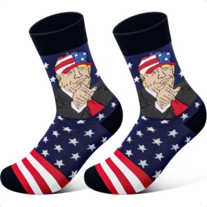 AGRIMONY Trump Socks with Hair and Comb for Men WomenMAGA Fun Unisex SocksEaster Donald Trump Merchandise America Gag Gifts