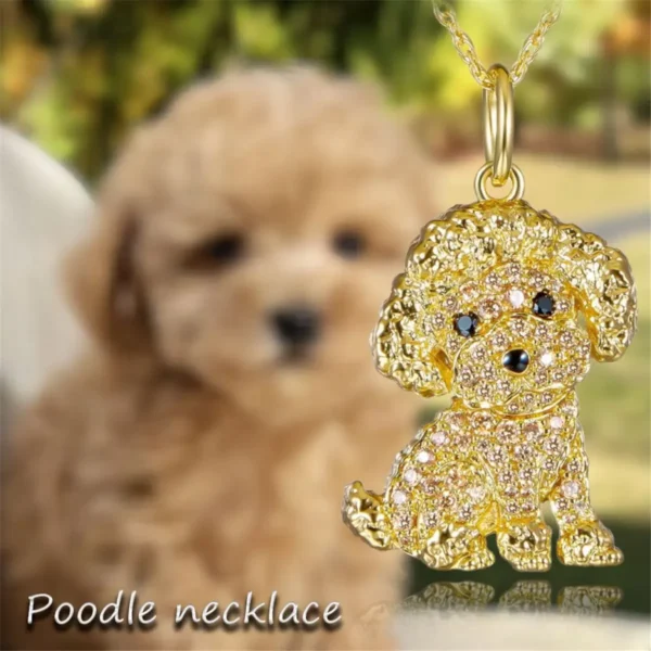 Exquisite Cute Poodle Pendant Necklace Fashion Women's Pet Dog Jewelry Animal Accessories Elegant Party Gifts for Dog Lovers