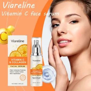 Viareline Vitamin C Face Serum Relief Fatigue Smoothing Brightening Skin Tone Moisturizing Improve Dullness Face Skin Serum