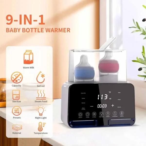 Baby Bottle Warmer Sterilizer Multifunction Fast Milk Bottle Warmers with Timer Accurate Temperature Control Newborn Accessories - Image 2